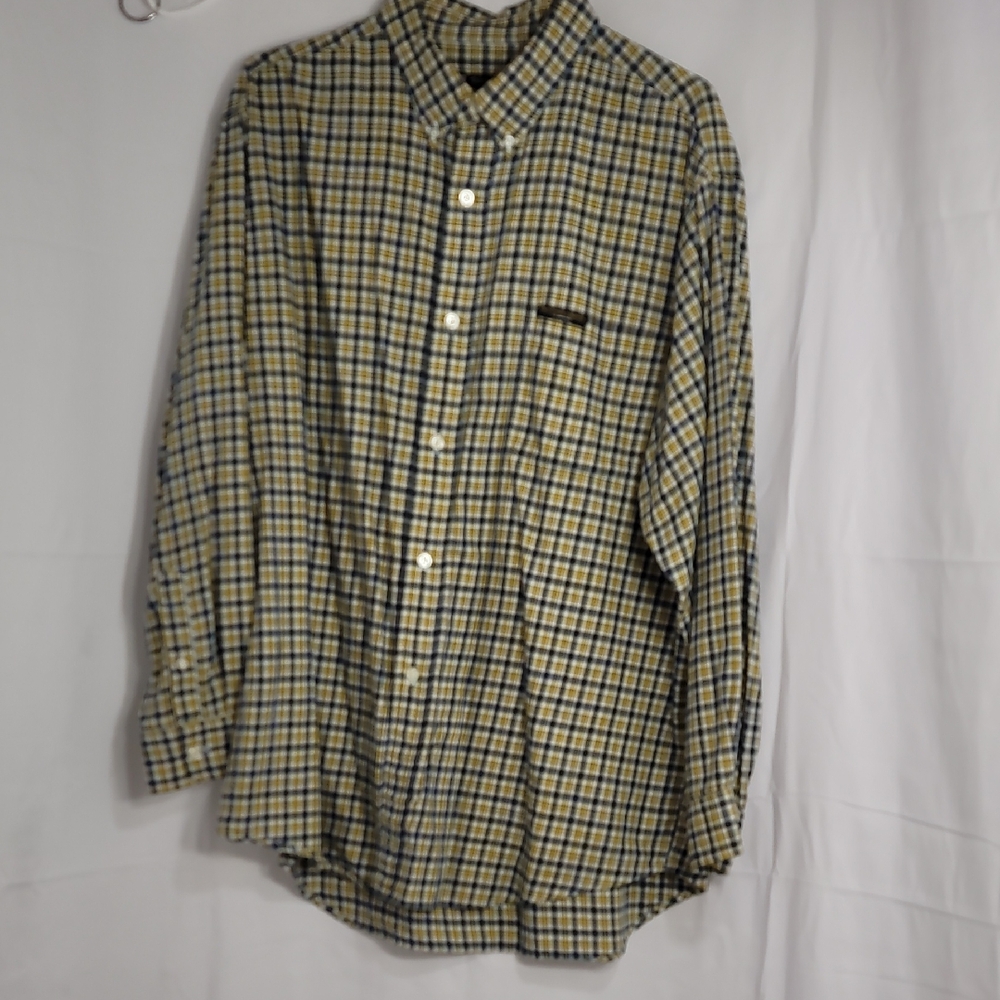 Polo Jeans Company Vibrant Yellow and Blue Casual Button Down Shirt